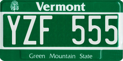 VT license plate YZF555