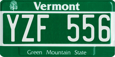 VT license plate YZF556