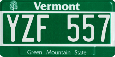 VT license plate YZF557