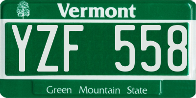 VT license plate YZF558