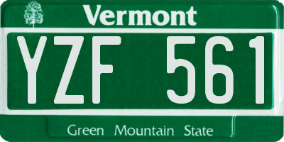 VT license plate YZF561