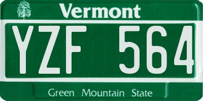 VT license plate YZF564