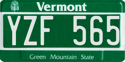 VT license plate YZF565