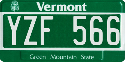 VT license plate YZF566