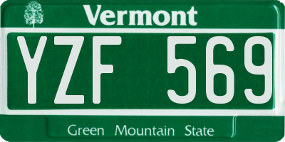VT license plate YZF569