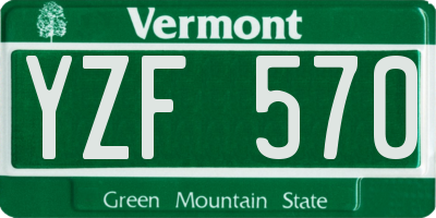 VT license plate YZF570