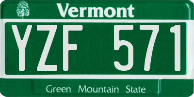 VT license plate YZF571