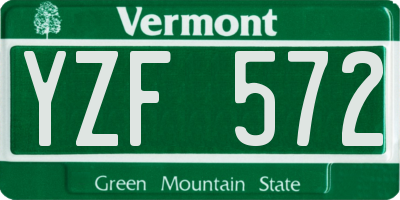 VT license plate YZF572