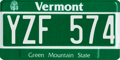 VT license plate YZF574