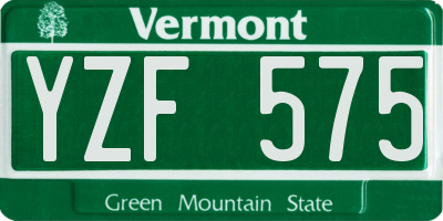 VT license plate YZF575