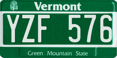 VT license plate YZF576
