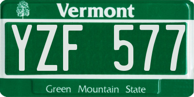 VT license plate YZF577
