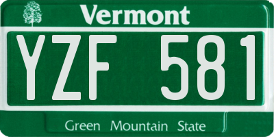 VT license plate YZF581