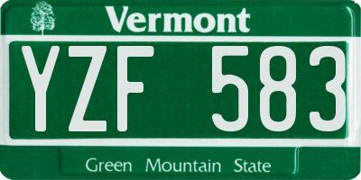 VT license plate YZF583