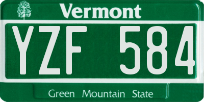VT license plate YZF584