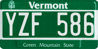 VT license plate YZF586