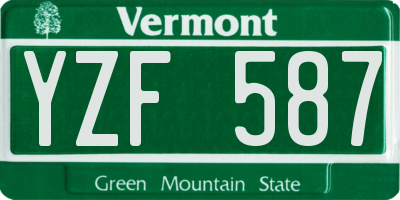 VT license plate YZF587