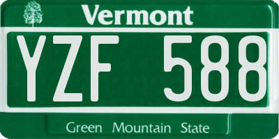 VT license plate YZF588