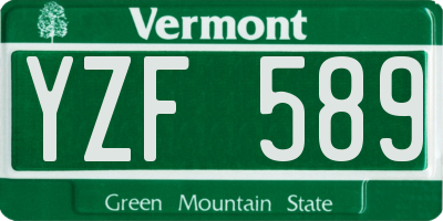 VT license plate YZF589