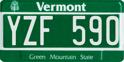 VT license plate YZF590