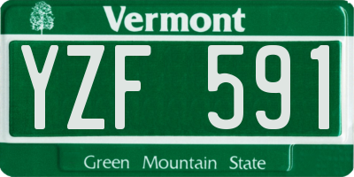 VT license plate YZF591