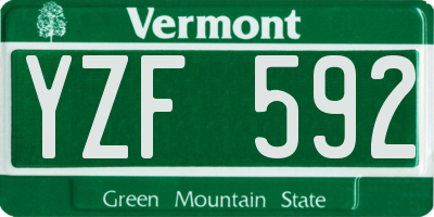 VT license plate YZF592