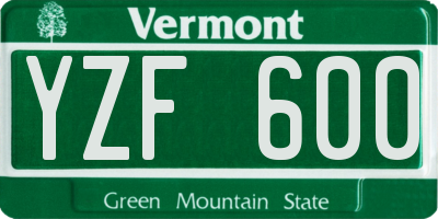 VT license plate YZF600
