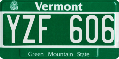 VT license plate YZF606