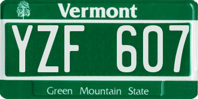 VT license plate YZF607