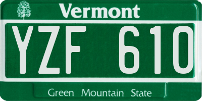 VT license plate YZF610