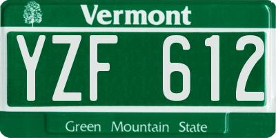 VT license plate YZF612