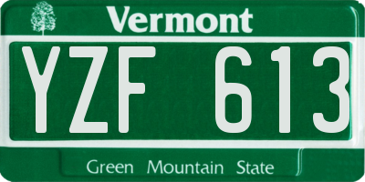 VT license plate YZF613