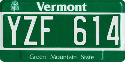 VT license plate YZF614