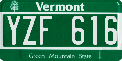 VT license plate YZF616