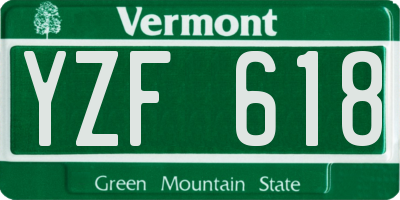 VT license plate YZF618