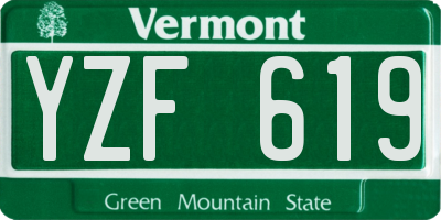 VT license plate YZF619
