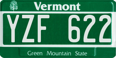 VT license plate YZF622