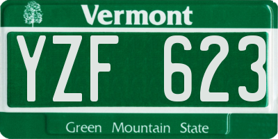 VT license plate YZF623
