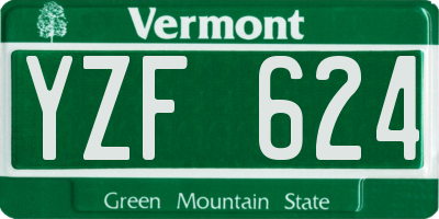 VT license plate YZF624