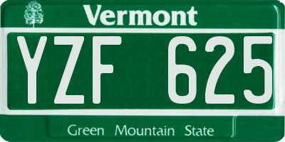VT license plate YZF625