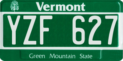 VT license plate YZF627