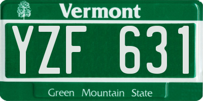 VT license plate YZF631