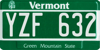 VT license plate YZF632