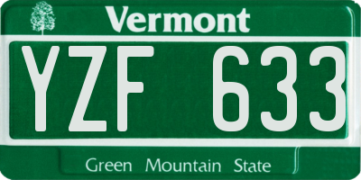 VT license plate YZF633