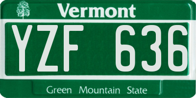VT license plate YZF636