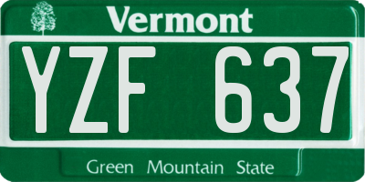 VT license plate YZF637