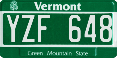 VT license plate YZF648