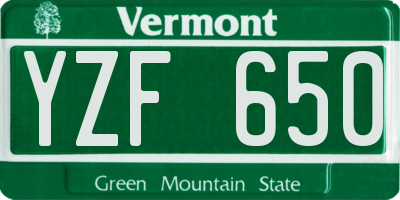 VT license plate YZF650
