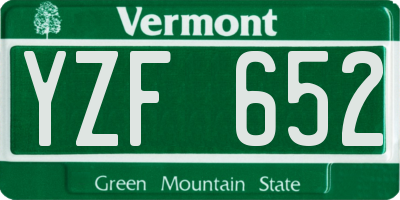 VT license plate YZF652