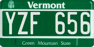 VT license plate YZF656